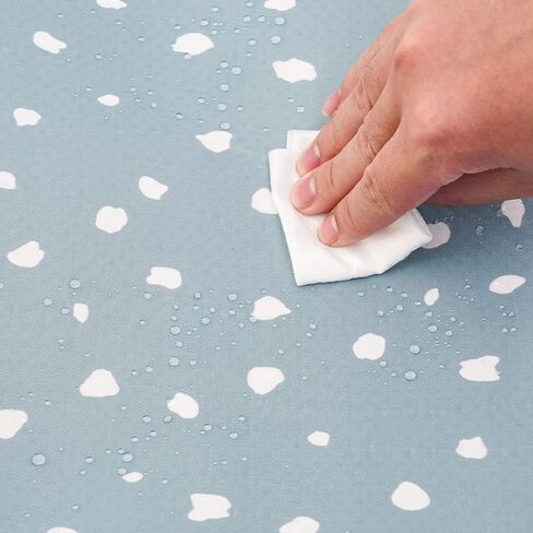سجادة HappyFlute لتحت الكرسي العالي/الفن/الحرف اليدوية/وقت اللعب، سجادة مقاومة للماء وقابلة للغسل لمستلزمات تغذية الطفل، مربعة 43 × 43 بوصة (قشة مزهرة) in Saudi Arabia