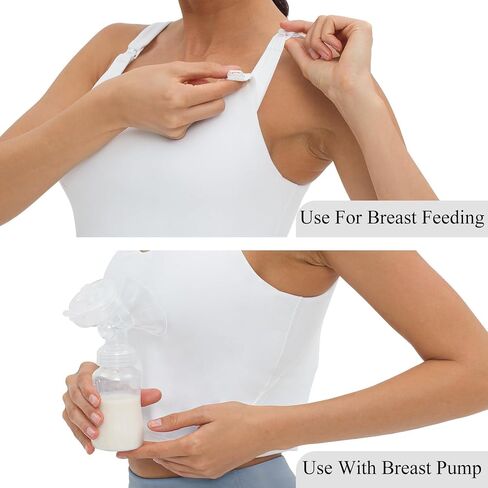 حمالات صدر نسائية للرضاعة الطبيعية من Foucome، قطع علوية قصيرة مع حمالة صدر مدمجة، حمالة صدر رياضية للتمرين بالخطوط الطويلة in Kuwait