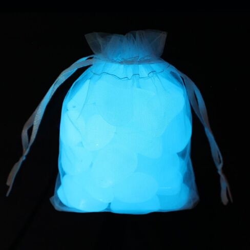 120 قطعة من حصى حوض السمك المتوهج في الظلام والصخور والحصى المتوهج والأحجار المضيئة لتزيين هدايا حديقة حوض السمك (أزرق) in Kuwait