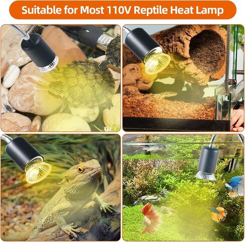 Letgoall 2-Pack 75W لمبات مصباح الحرارة الزواحف، UVA + UVB كامل الطيف لمبات مصباح الشمس لحوض السمك، السلحفاة، السحلية، الأفعى، الحرباء، البرمائيات in Kuwait