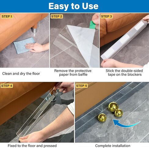 Antimbee (8 عبوات) حاجز شفاف تحت الأثاث، واقيات للأريكة للفجوة السفلية، خزانة للأريكة أسفل الألعاب أو سدادة للحيوانات الأليفة للمنزل in Kuwait