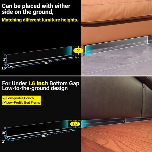 Antimbee (8 عبوات) حاجز شفاف تحت الأثاث، واقيات للأريكة للفجوة السفلية، خزانة للأريكة أسفل الألعاب أو سدادة للحيوانات الأليفة للمنزل in Kuwait