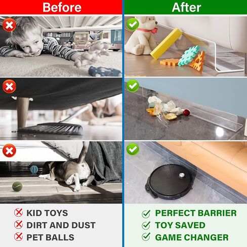 Antimbee (8 عبوات) حاجز شفاف تحت الأثاث، واقيات للأريكة للفجوة السفلية، خزانة للأريكة أسفل الألعاب أو سدادة للحيوانات الأليفة للمنزل in Kuwait