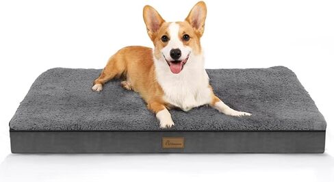 أسرة فانانسا المقاومة للماء للكلاب الكبيرة، سجادة سرير بيضاء من الإسفنج الذكي للكلاب الأليفة، أريكة مضادة للانزلاق، سرير على شكل قفص للكلاب، غطاء قابل للإزالة والغسل للكلاب، متوفر في جميع المواسم بسحاب مخفي رمادي M in Kuwait