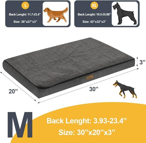 أسرة فانانسا المقاومة للماء للكلاب الكبيرة، سجادة سرير بيضاء من الإسفنج الذكي للكلاب الأليفة، أريكة مضادة للانزلاق، سرير على شكل قفص للكلاب، غطاء قابل للإزالة والغسل للكلاب، متوفر في جميع المواسم بسحاب مخفي رمادي M in Kuwait