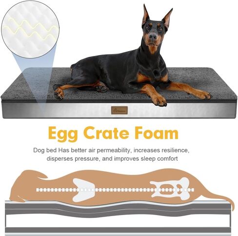 أسرة فانانسا المقاومة للماء للكلاب الكبيرة، سجادة سرير بيضاء من الإسفنج الذكي للكلاب الأليفة، أريكة مضادة للانزلاق، سرير على شكل قفص للكلاب، غطاء قابل للإزالة والغسل للكلاب، متوفر في جميع المواسم بسحاب مخفي رمادي M in Kuwait