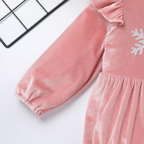 FYMNSI Infant Toddler Baby Girl Velvet Romper Solid Color Long Sleeve Jumpsuit Bodysuit Tops Birthday Clothes Fall Outfit in Saudi Arabia