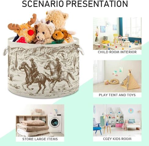 WELLDAY Cotton Rope Basket Mountain Forest Baby Laundry Basket for Blankets Toys Storage Basket in Saudi Arabia