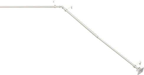 Kenney KN80708 Mission Step Square End Decorative Bay Window Curtain Rod, 78-144" Adjustable Length (22-37" Adjustable Sides, 28-72" Adjustable Middle) Brushed Nickel Finish, 3/4" Diameter Steel Tube in Saudi Arabia