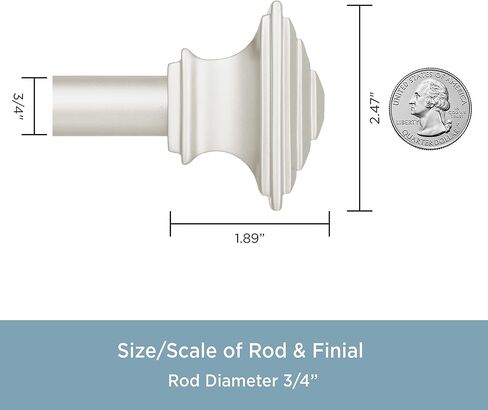 Kenney KN80708 Mission Step Square End Decorative Bay Window Curtain Rod, 78-144" Adjustable Length (22-37" Adjustable Sides, 28-72" Adjustable Middle) Brushed Nickel Finish, 3/4" Diameter Steel Tube in Saudi Arabia