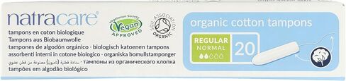 Natracare Non-Applicator 100% Organic Cotton Tampons, Regular, Totally Chlorine Free, Biodegradable and Compostable (12 Pack, 240 Tampons Total) in Saudi Arabia