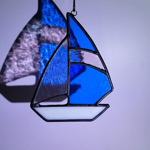 BOXCASA نجم البحر الزجاج الملون نافذة معلقة، ديكور نجم البحر Suncatcher، زخارف نجم البحر لشجرة عيد الميلاد، عيد ميلاد، التخرج، هدايا نسائية للمنزل، الحديقة، جدار الحمام سحر نجم البحر in Kuwait