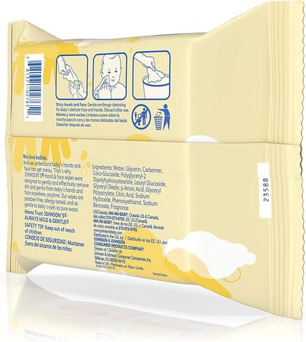 Johnson's Baby Hand and Face Wipes, 25-Count in Kuwait