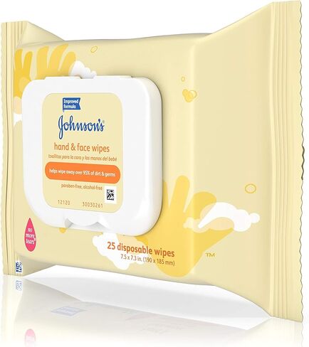 Johnson's Baby Hand and Face Wipes, 25-Count in Kuwait