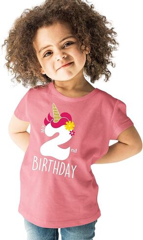 unicorn 2nd birthday outfits for toddler girls two year old 2 shirt girl second in Saudi Arabia