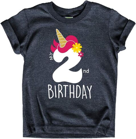 unicorn 2nd birthday outfits for toddler girls two year old 2 shirt girl second in Saudi Arabia