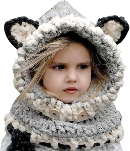 BicycleStore Kids Winter Hat, Girls Boys Knit Caps Scarf Hats in Kuwait