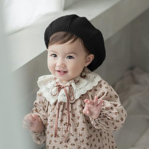 Baby Beret Hat Toddler Winter Knitted Beanie Cap Little Girls Stylish Warm Hat for 0~3 Years in Saudi Arabia