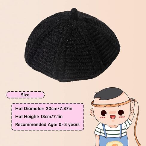 Baby Beret Hat Toddler Winter Knitted Beanie Cap Little Girls Stylish Warm Hat for 0~3 Years in Saudi Arabia