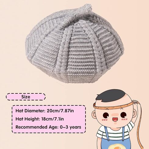 Baby Beret Hat Toddler Winter Knitted Beanie Cap Little Girls Stylish Warm Hat for 0~3 Years in Saudi Arabia