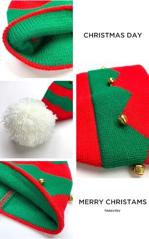 Utaly Kids Christmas-Elf-Hat Toddler Santa-Knitted-Hat for Children Baby 1-5 Years in Kuwait