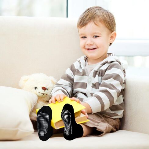 HYCLES 15 Pairs Toddler Socks, Kids Grip Socks for 6-12 Month 1-7 Years Non Slip Ankle Sock for Baby Boys Girls in Saudi Arabia