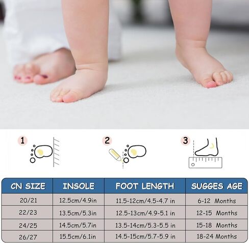 Dexspoeny 1 Pair Baby First Walking Shoes, Baby Socks Shoes Boys/Girls Walkers Shoes Non-Skid Slipper Shoes with Soft Rubber Sole Toddle Sneaker Yellow,Blue in Kuwait