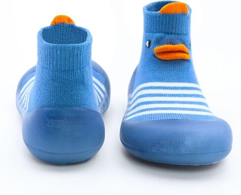 Dexspoeny 1 Pair Baby First Walking Shoes, Baby Socks Shoes Boys/Girls Walkers Shoes Non-Skid Slipper Shoes with Soft Rubber Sole Toddle Sneaker Yellow,Blue in Kuwait