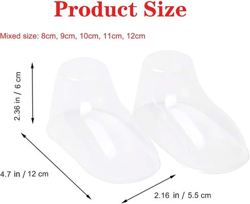 100Pcs Clear Plastic Baby Feet Display, Baby Booties Crochet Shoes Socks Showcase, Toddler Shoes Supports Shoe Forms Stand Holder for Store and Home Use, 50Pair, 8CM in Saudi Arabia