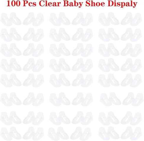 100Pcs Clear Plastic Baby Feet Display, Baby Booties Crochet Shoes Socks Showcase, Toddler Shoes Supports Shoe Forms Stand Holder for Store and Home Use, 50Pair, 8CM in Saudi Arabia