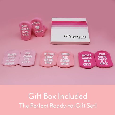 Mommachi Baby Boy Essentials Holiday Gift، هدايا الأطفال حديثي الولادة - جوارب زرقاء للأطفال من عمر 6 إلى 12 شهرًا، المجموعة الزرقاء المثالية لهدايا حديثي الولادة - 4 أزواج من جوارب الأطفال الصبيان مع صندوق هدايا in Kuwait