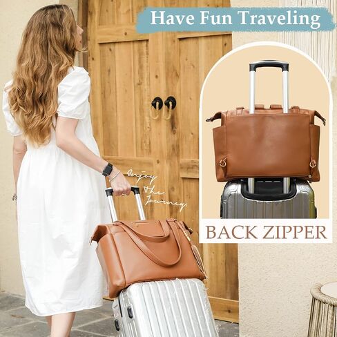 Omanmoli Diaper Bag Tote Leather Diaper Bag Purse Backpack Large Baby Bag | 14 Diaper Bag Organizing Pouches,Changing Pad,Crossbody Strap,4 Insulated Pockets,3 Wearable Ways,Convertible,Brown in Saudi Arabia