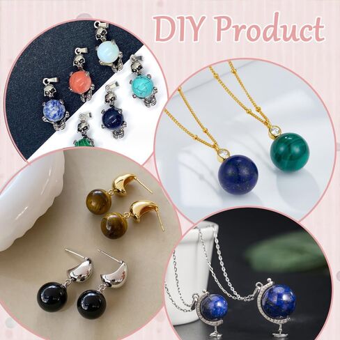 UFEEL 20Pcs Gemstone Sphere Balls 16mm Polished Crystal Sphere Ball Cute Mini Pocket Sphere Gemstones Worry Stones for Meditation, Decoration, Energy Balancing in Kuwait