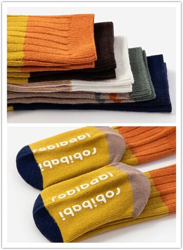 جوارب JUNOAI للأطفال الصغار للركبة عالية مضادة للانزلاق من القطن مع مقابض للفتيات والفتيان 6 أزواج من 0 إلى 3 سنوات in Kuwait