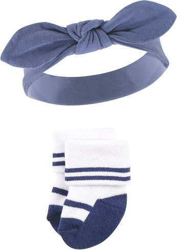 Hudson Baby Baby Girls' Hudson Baby Infant Girl Headband and Socks Set, Bear Leopard, 0-9 Months in Saudi Arabia