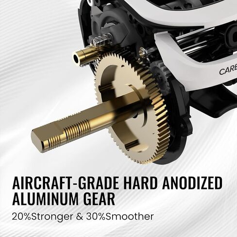 بكرة صيد السمك من Piscifun Carbon XCS، بكرة صيد الطعم، 5.5 أونصة، نسبة تروس 8.1:1 ونظام فرامل مزدوج، بكرة صب ناعمة بإطار من الكربون، أسود كربوني/أبيض غير لامع in Kuwait