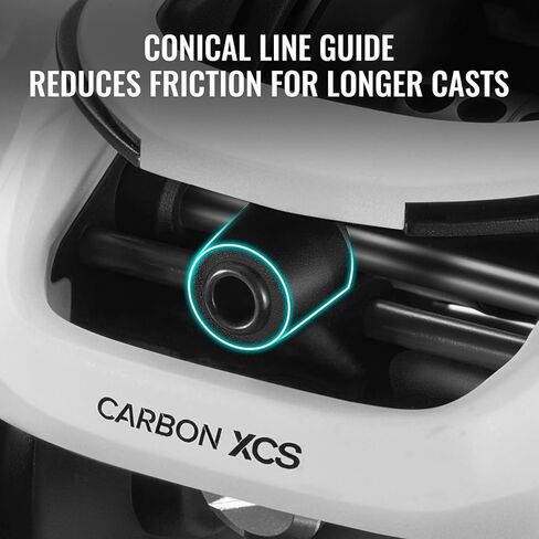 بكرة صيد السمك من Piscifun Carbon XCS، بكرة صيد الطعم، 5.5 أونصة، نسبة تروس 8.1:1 ونظام فرامل مزدوج، بكرة صب ناعمة بإطار من الكربون، أسود كربوني/أبيض غير لامع in Kuwait