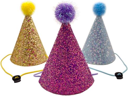 Do-Dottii 3 عبوات من قبعات حفلات أعياد الميلاد للكلاب، قبعات مخروطية لطيفة للجرو، لوازم صغيرة ومتوسطة وكبيرة للأولاد والبنات، تزيين الكلاب والقطط، قبعات عصابة رأس للحيوانات الأليفة، إكسسوارات تزيين ساحرة (أسود + وردي + أبيض) in Kuwait