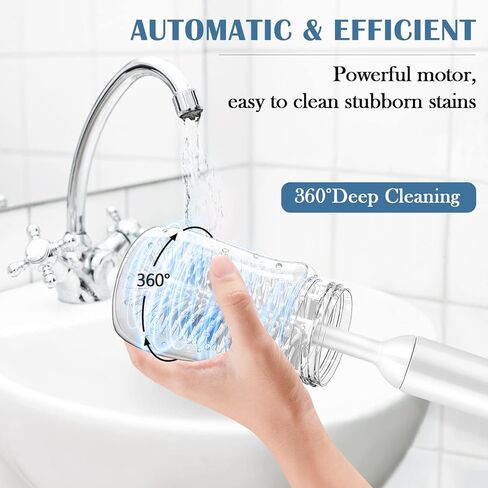 Electric Baby Bottle Brush Cleaner, Waterproof Baby Bottle Cleaner Brush Set, USB Rechargeable Baby Bottle Brushes for Cleaning, Silicone Travel Bottle Cleaner Kit for Baby Bottles, Pacifiers, Straws in Kuwait