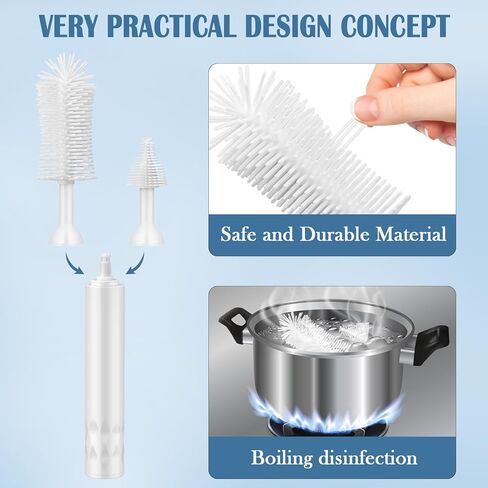 Electric Baby Bottle Brush Cleaner, Waterproof Baby Bottle Cleaner Brush Set, USB Rechargeable Baby Bottle Brushes for Cleaning, Silicone Travel Bottle Cleaner Kit for Baby Bottles, Pacifiers, Straws in Kuwait