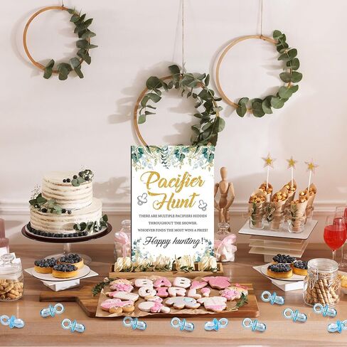 51 قطعة من ألعاب استحمام الطفل الرائعة من ثايل تتضمن علامة صيد مصاصة الطفل و50 لهاية أطفال من الأكريليك لهايات صغيرة لألعاب استحمام الطفل ومجموعات هدايا للكشف عن جنس الطفل (كرافت) in Kuwait