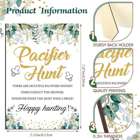 51 قطعة من ألعاب استحمام الطفل الرائعة من ثايل تتضمن علامة صيد مصاصة الطفل و50 لهاية أطفال من الأكريليك لهايات صغيرة لألعاب استحمام الطفل ومجموعات هدايا للكشف عن جنس الطفل (كرافت) in Kuwait