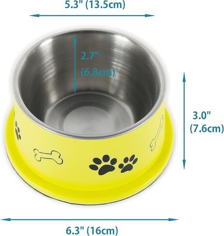 وعاء PETish Spaniel للكلاب ذات الأذن الطويلة - أوعية بتصميم مخصص مريح، طبق غير قابل للصدأ بدون طرف (كبير (27 أونصة - 7.5 × 6.0 × 3.7 بوصة)، وردي كاندي) in Saudi Arabia