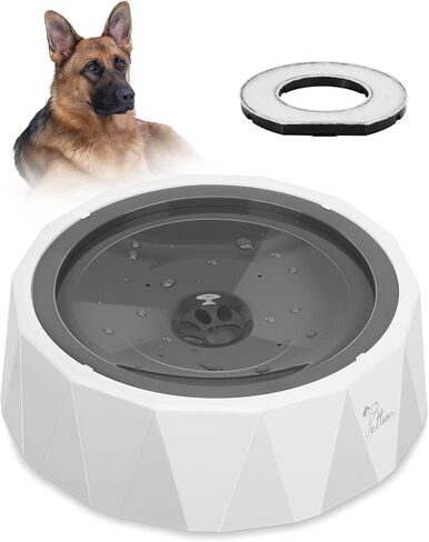 PETTOM Dog Water Bowl 50oz No Drip Slow Water Feeder Cat Bowl, Large Capacity Slow Drinking Dog Water Bowl Anti Splash Pet Water Dispenser Vehicle Carried Travel Slow Feeder Bowl for Dogs Cats in Kuwait