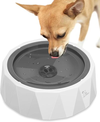 PETTOM Dog Water Bowl 50oz No Drip Slow Water Feeder Cat Bowl, Large Capacity Slow Drinking Dog Water Bowl Anti Splash Pet Water Dispenser Vehicle Carried Travel Slow Feeder Bowl for Dogs Cats in Kuwait