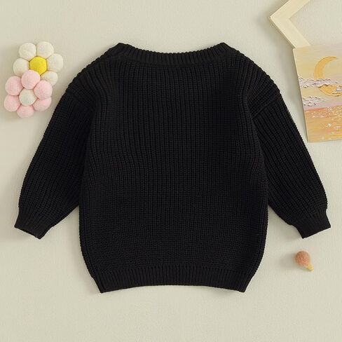 Karwuiio Toddler Baby Girl Boy Sweater Baby Knit Pullover Sweatshirt Infant Fall Winter Clothes in Kuwait