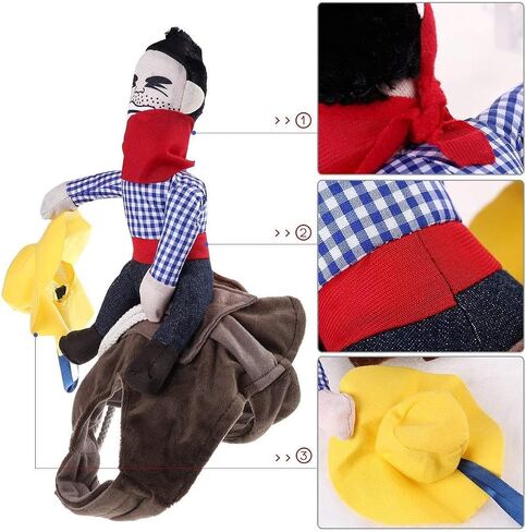 iSmarten Pet Costume Dog Costume Clothes Pet Outfit Suit Cowboy Rider Style with Doll and Hat Pet Costume (S) in Kuwait
