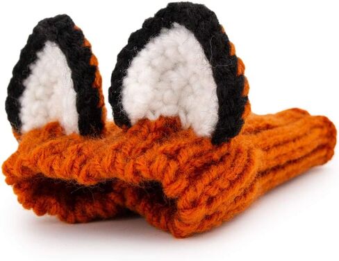 زي الثعلب من Zoo Snoods للكلاب - غطاء رأس دافئ بدون غطاء للأذن للحيوانات الأليفة، زي للكلاب مع آذان للشتاء والهالوين والكريسماس ورأس السنة الجديدة، أغطية أذن من الغزل الناعم (متوسط) in Kuwait