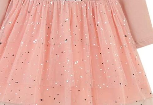 Amberetech Kids Girls Long Sleeve Dresses Casual Butterfly Striped Dresses in Kuwait