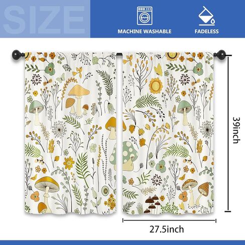 كالميكو القهوة خمر ريفي مزرعة ستائر المطبخ 27.5W × 39L بوصة أكواب الفاصوليا البنية قضيب جيب قصيرة مقهى الطبقة نافذة صغيرة معالجة الستائر ديكور 2 لوحات in Kuwait
